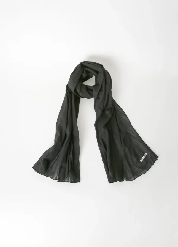 Sheer Cotton Scarf - Black