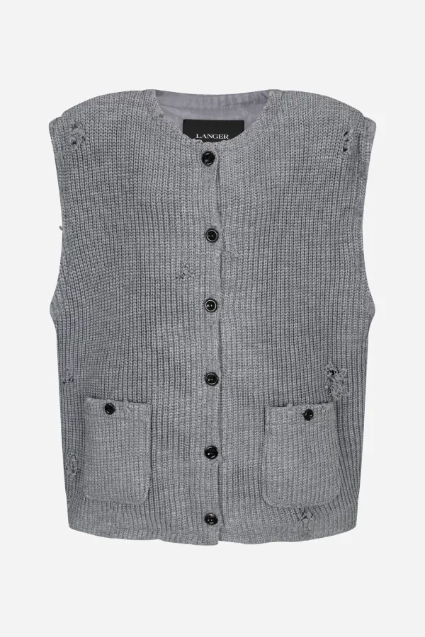 25FW hacci padded knit vest