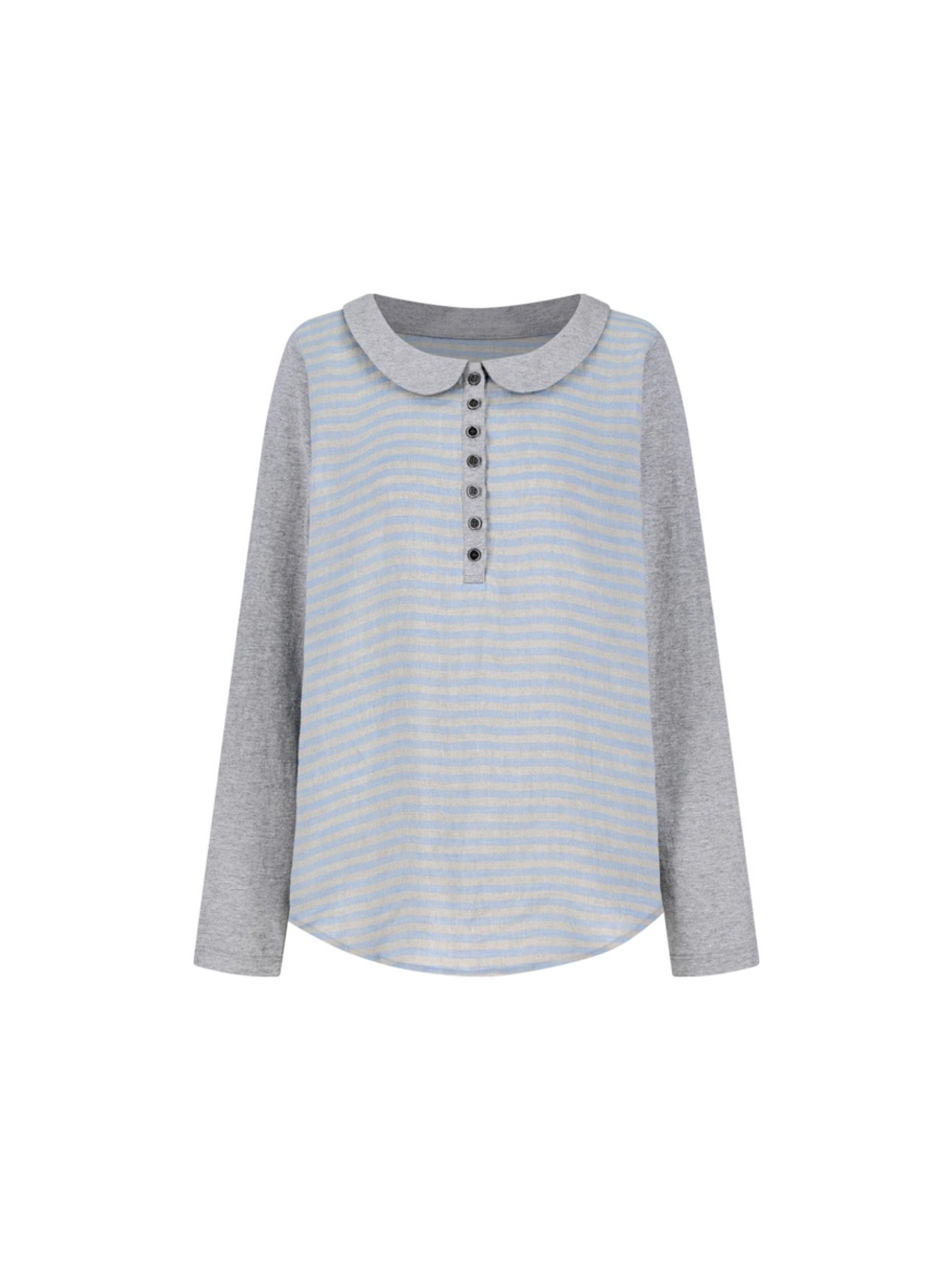 콜로신스 SIPUR COLLAR SLEEVE TOP SKY STRIPE 상품 이미지 1