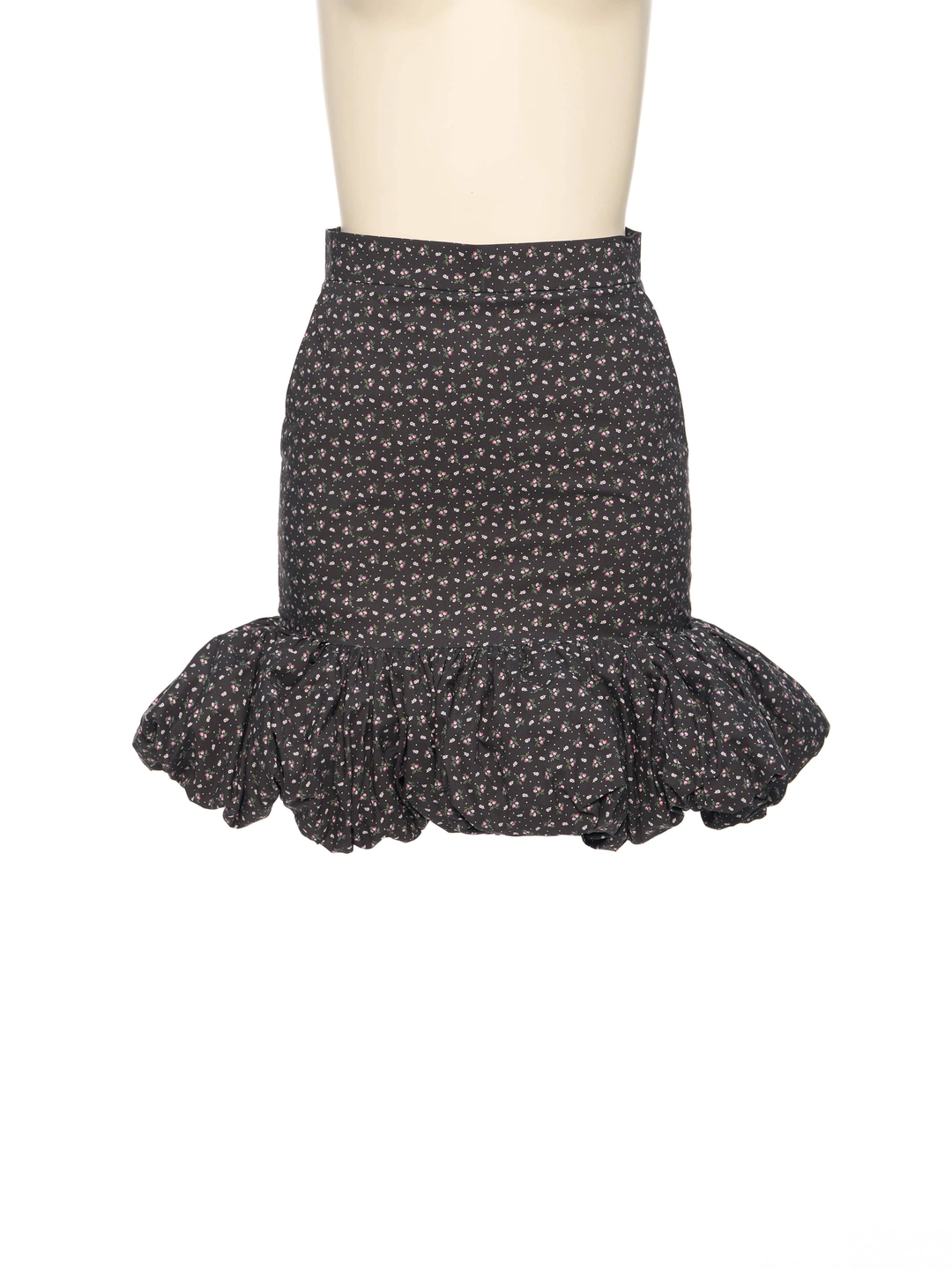 푸쉬버튼 SS26 BLACK FLORAL VOLUME HEM SKIRT 상품 이미지 1