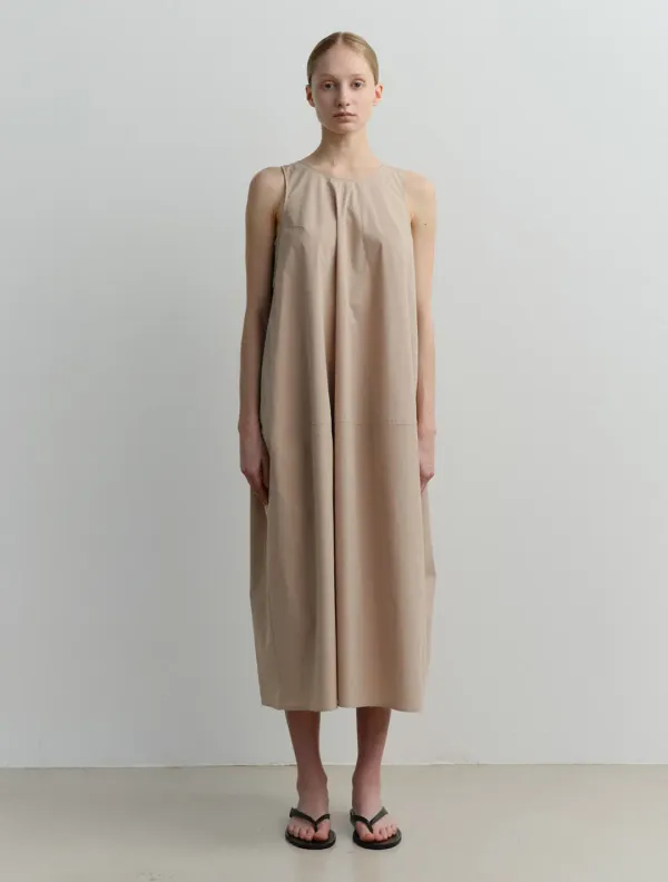 Cocoon Sleeveless Dress (Beige)
