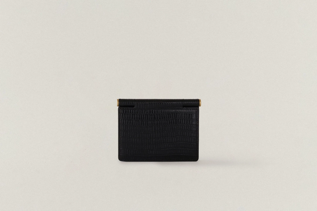 투티에 PORTE CARTES DE VISITE PAUMELLE LIZARD BLACK 상품 이미지 2