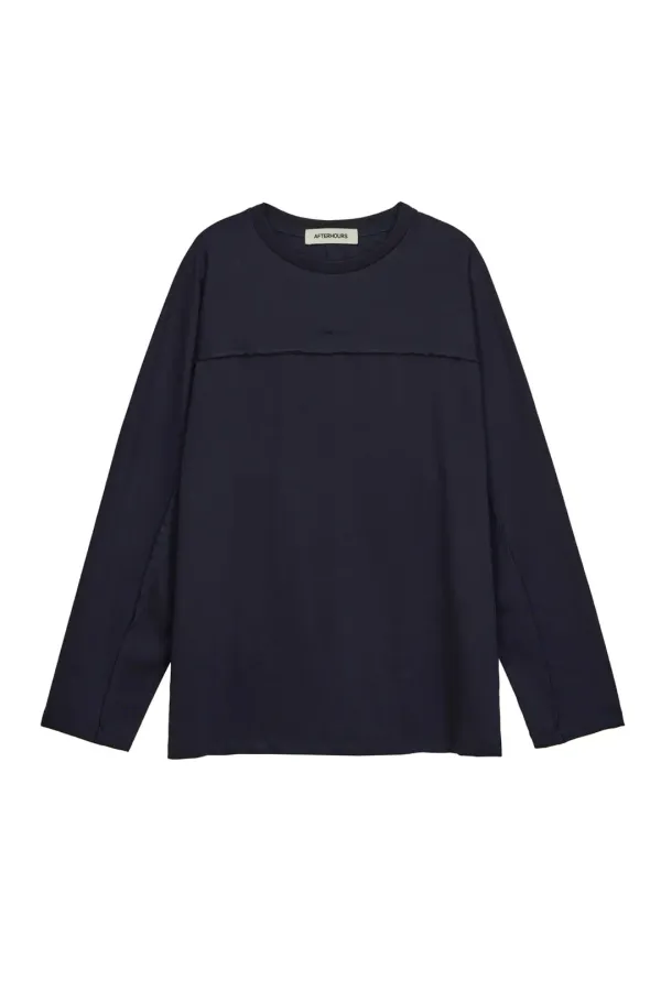 RAW CUT LINE OVERSIZED TOP (NAVY)