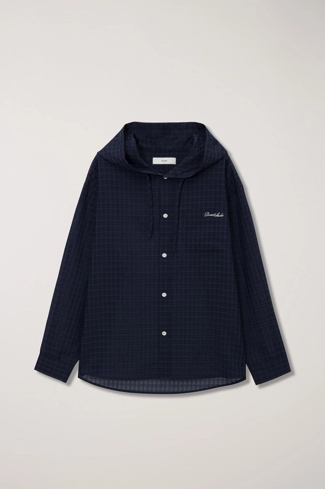 던스트 UNISEX CLASSIC HOODED SHIRT NAVY CHECK 상품 이미지 1