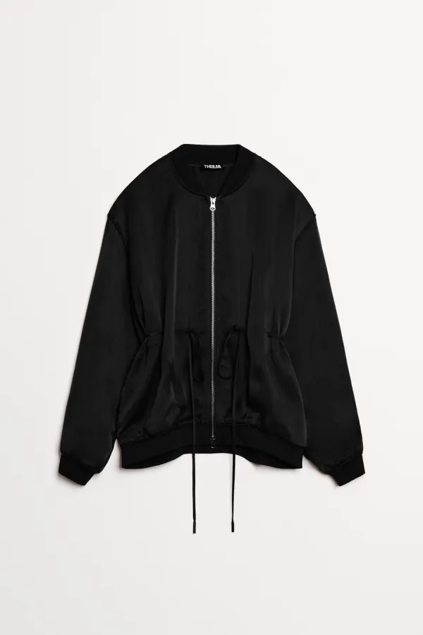 Hiro Silky Zip-Up Jacket black