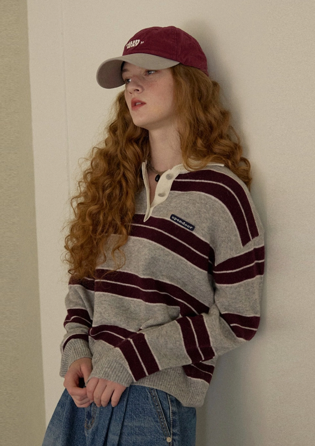 오픈도어 color stripes KNIT GRAY 상품 이미지 2