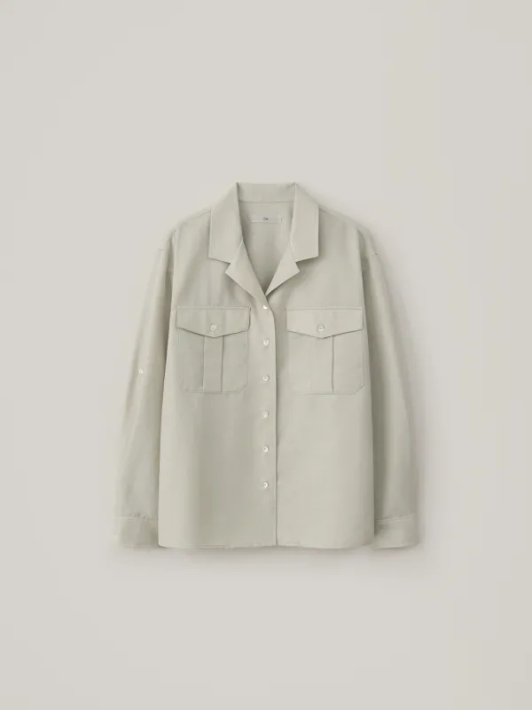 [5.26 예약 배송] Roll-Up Shirt - Ash Beige