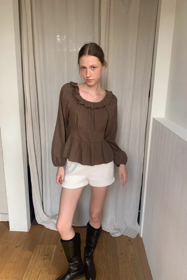 (시즌오프) Maree Blouse / Brown