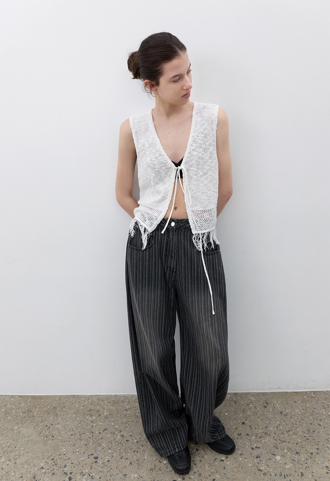 아뜰리에 나인 (VT-0283)FRINGE DETAIL KNIT VEST 상품 이미지 2