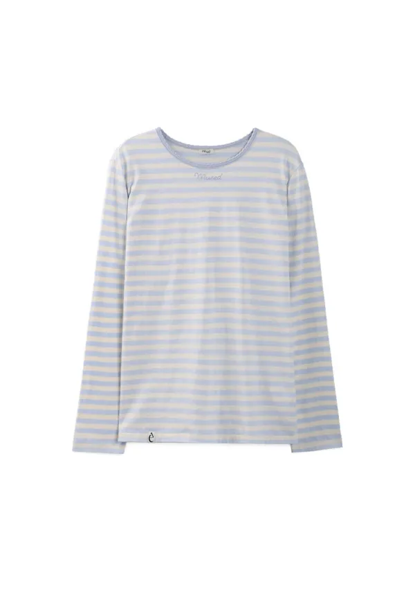 [Exclusive / 2차 리오더] Mused Classic Stripe T-shirts - Sky Blue
