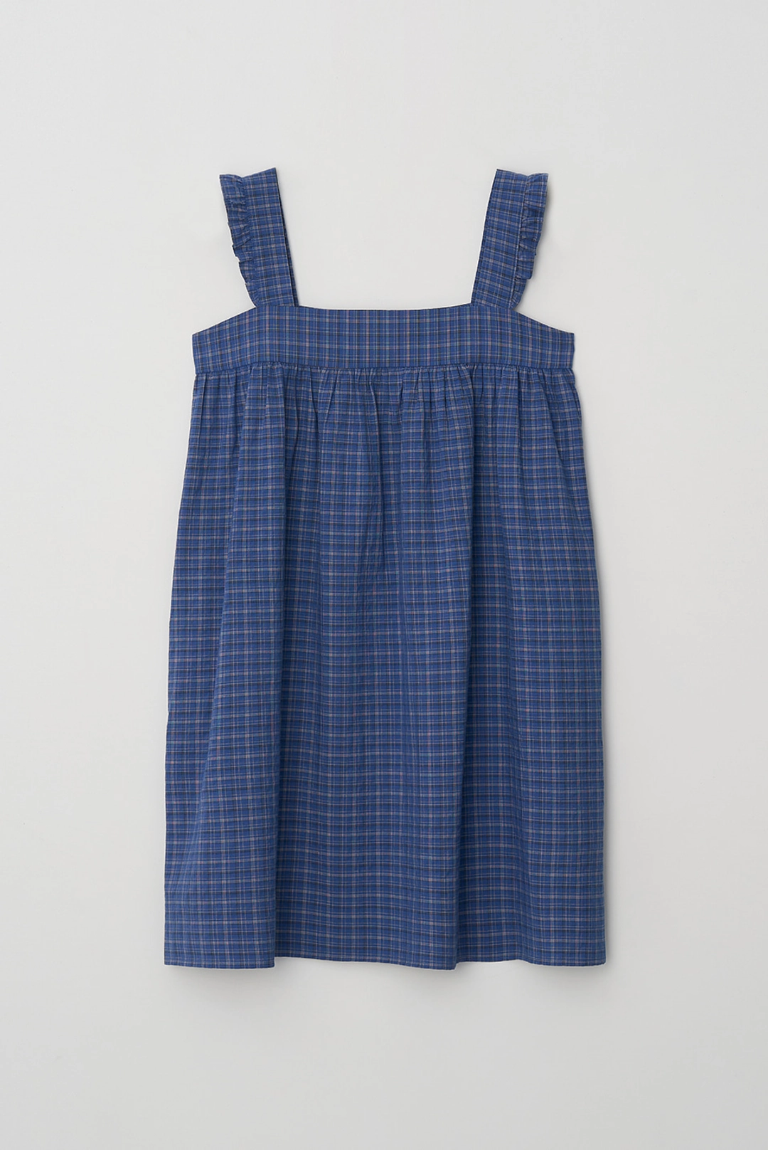 브렌다 브렌든 square frill dress - blue check 상품 이미지 1