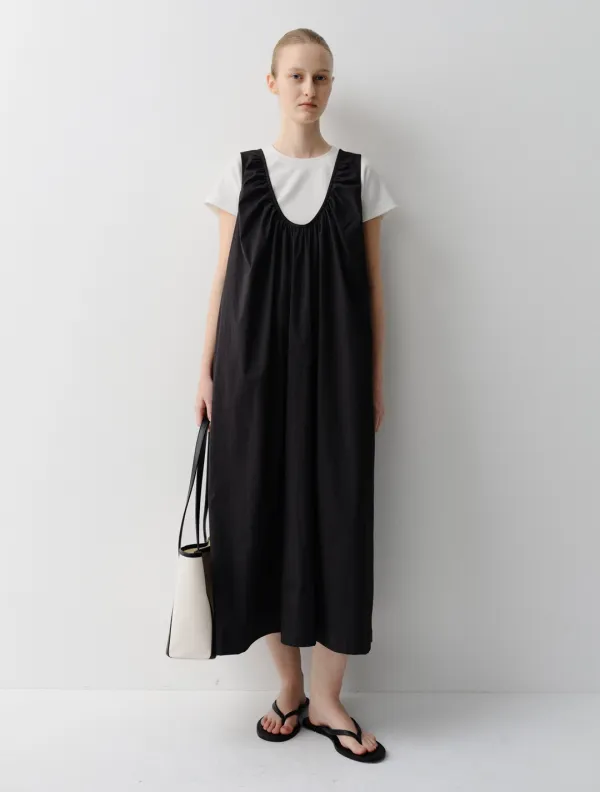 Thea Shirring Maxi Dress (Black)
