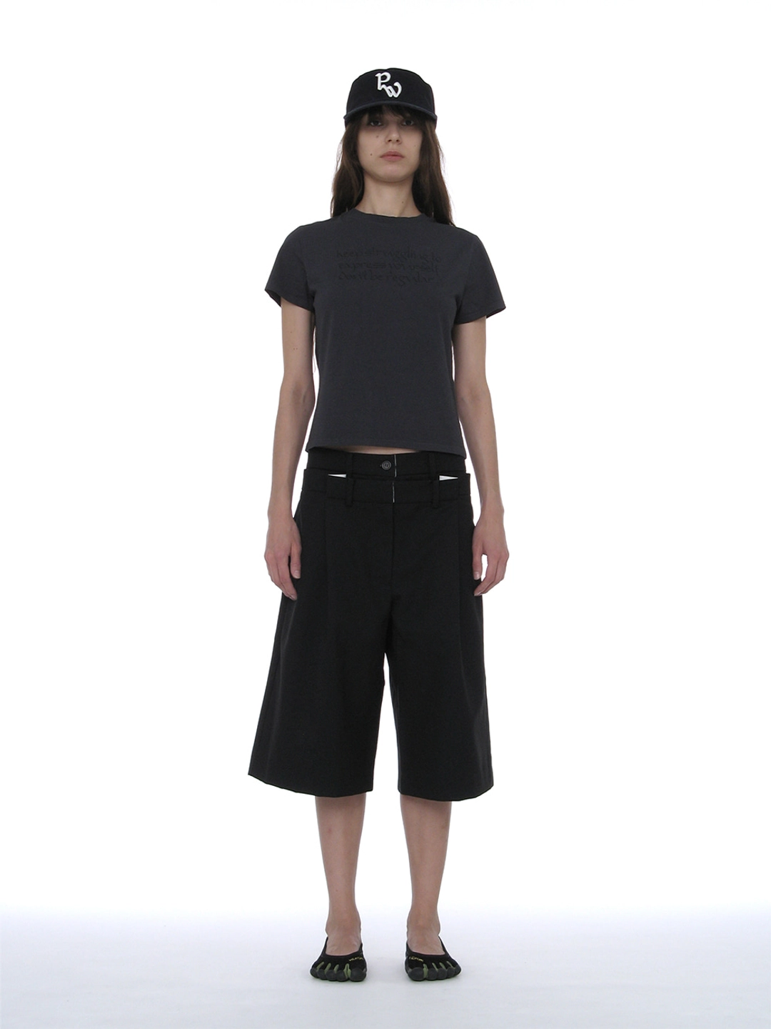 파르티멘토 [WOMEN] DBR SLOGAN PRINTED SHORT SLEEVE TEE_BLUE GREY 상품 이미지 2