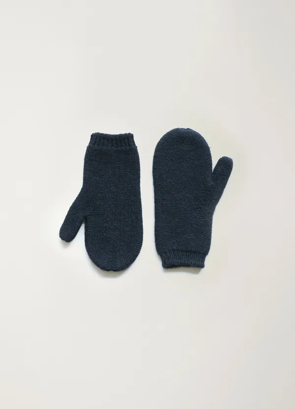 Alpaca knit mittens (Navy)