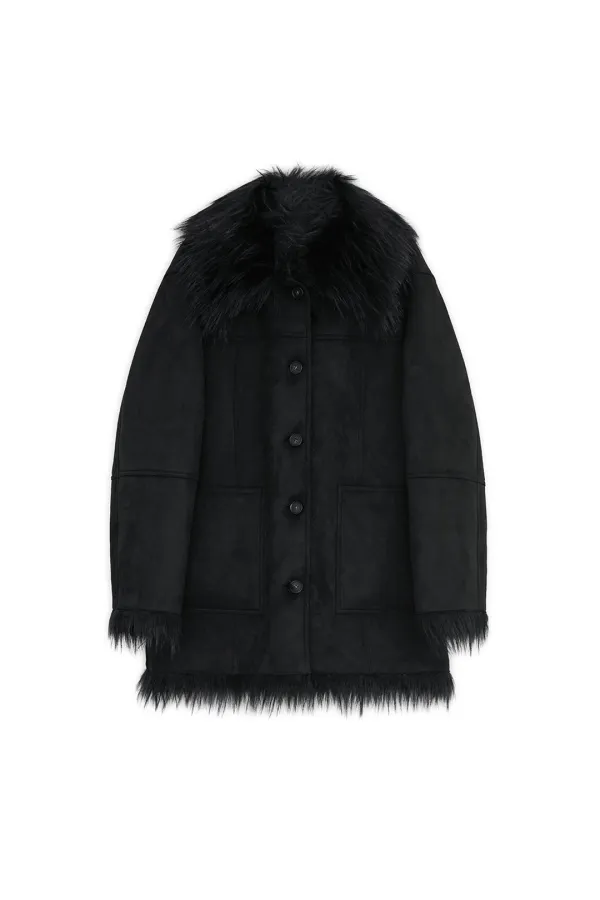 REVERSIBLE FUR MUSTANG, BLACK