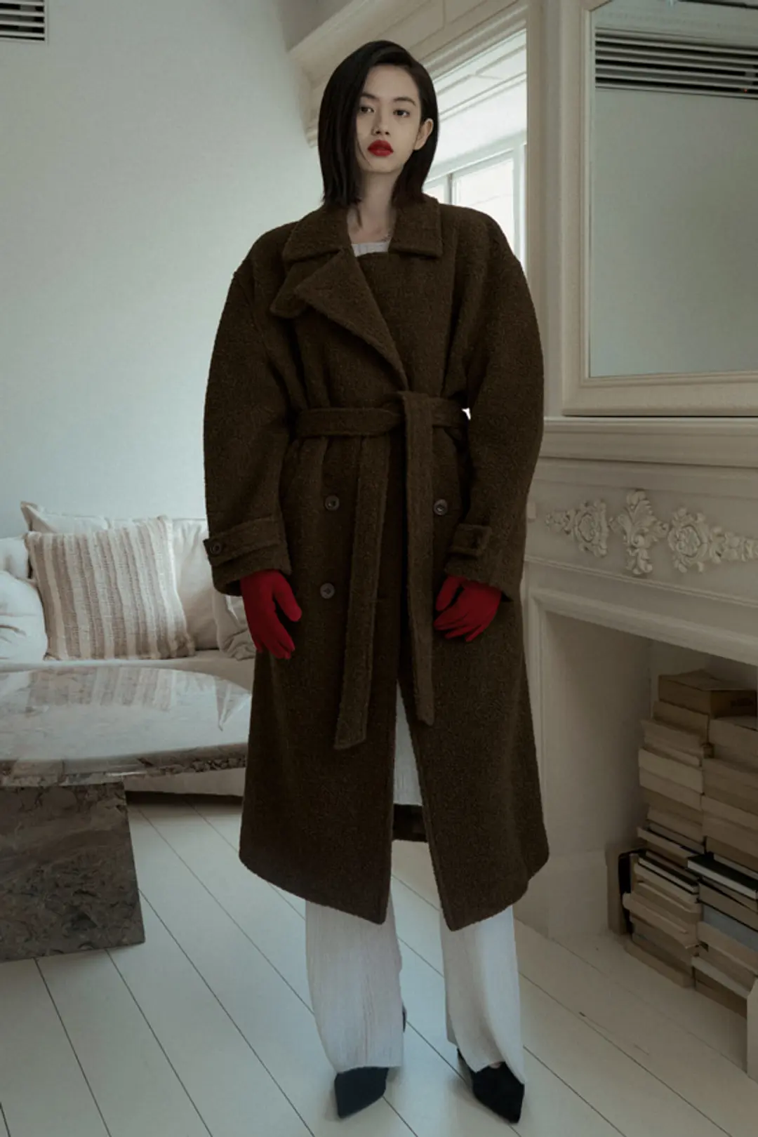 오버듀플레어 ALPACA BELTED DOUBLE COAT_BROWN 상품 이미지 2
