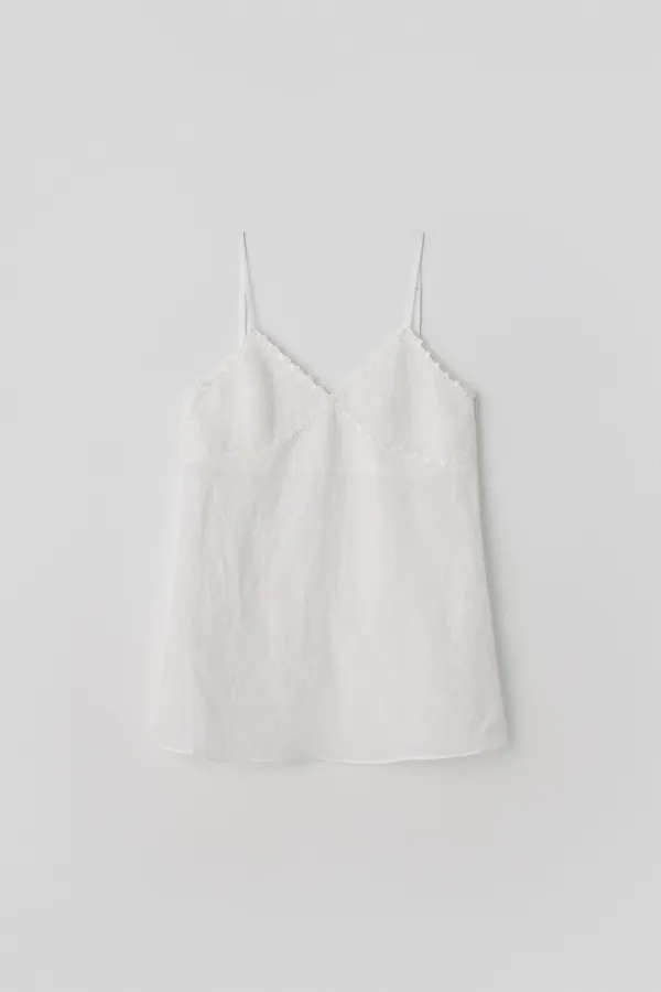 T/T Linen sleeveless top (white)
