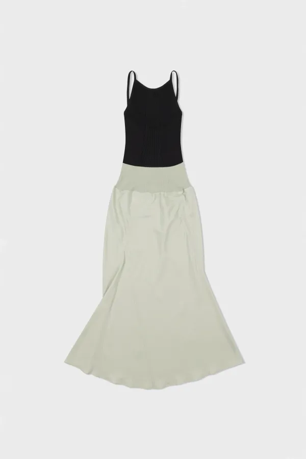Contrast Mermaid Dress_Light Khaki