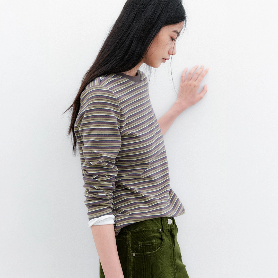 아뜰리에 나인 (T-7330)MULTI STRIPE STANDARD SLIMTEE 상품 이미지 1