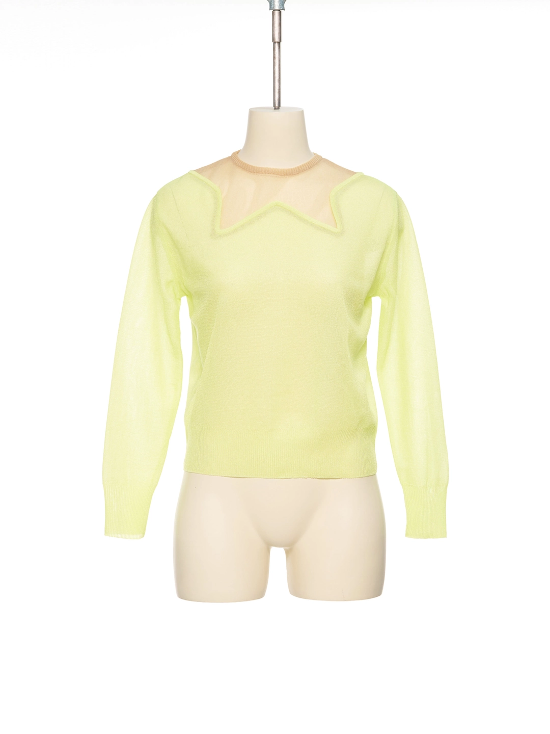 푸쉬버튼 SS26 GREEN STAR NECK SHEER KNIT 상품 이미지 1