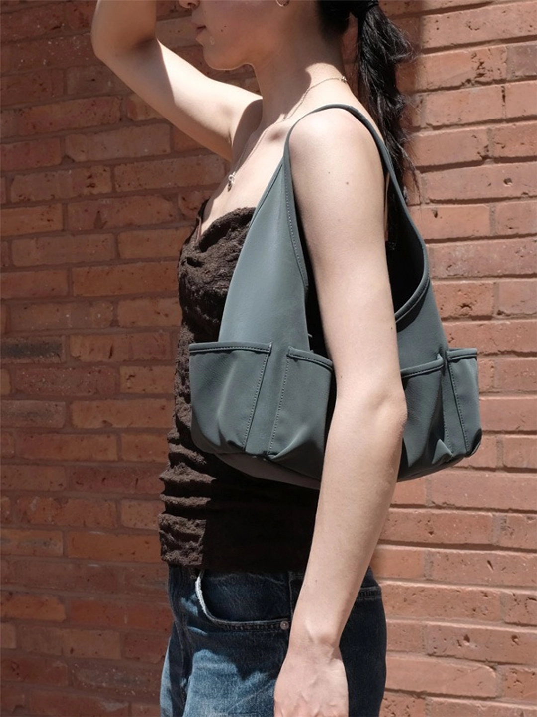 오브히 포니 숄더백 Poni Shoulder Bag_Greyish Blue 상품 이미지 2
