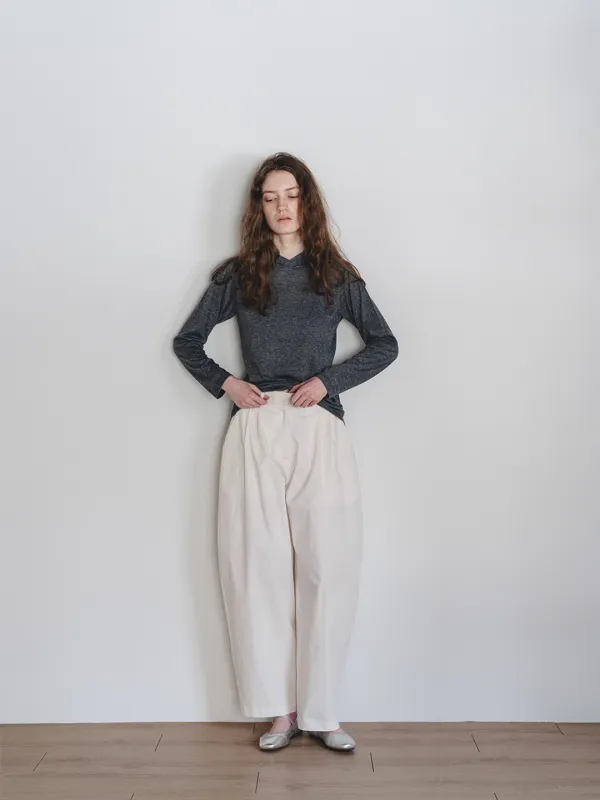 Side curve pants - Ivory