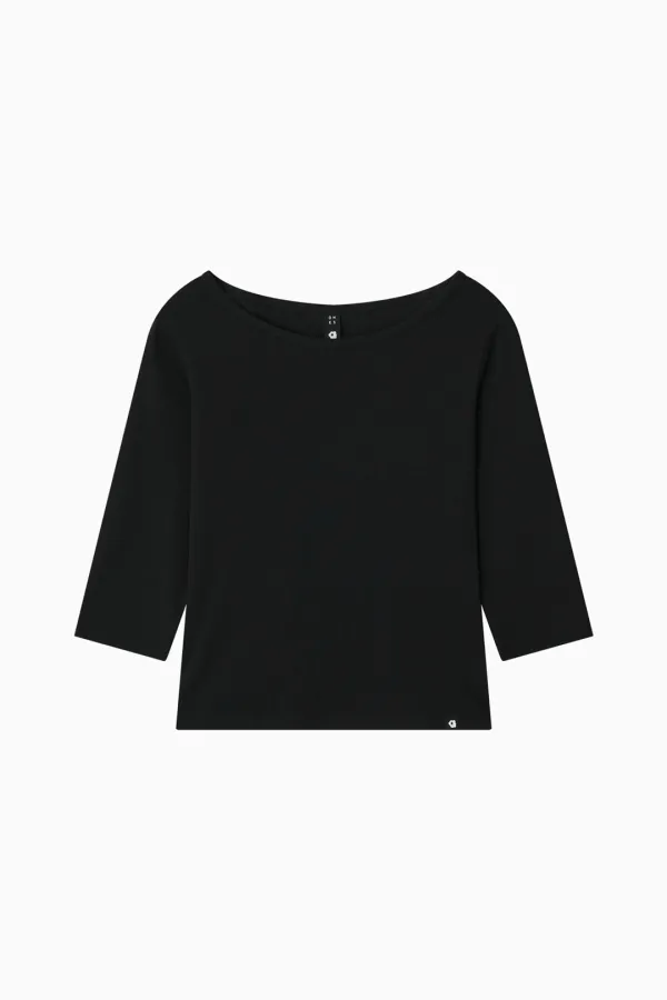 BASIC 3/4 SLEEVE T-SHIRT, BLACK