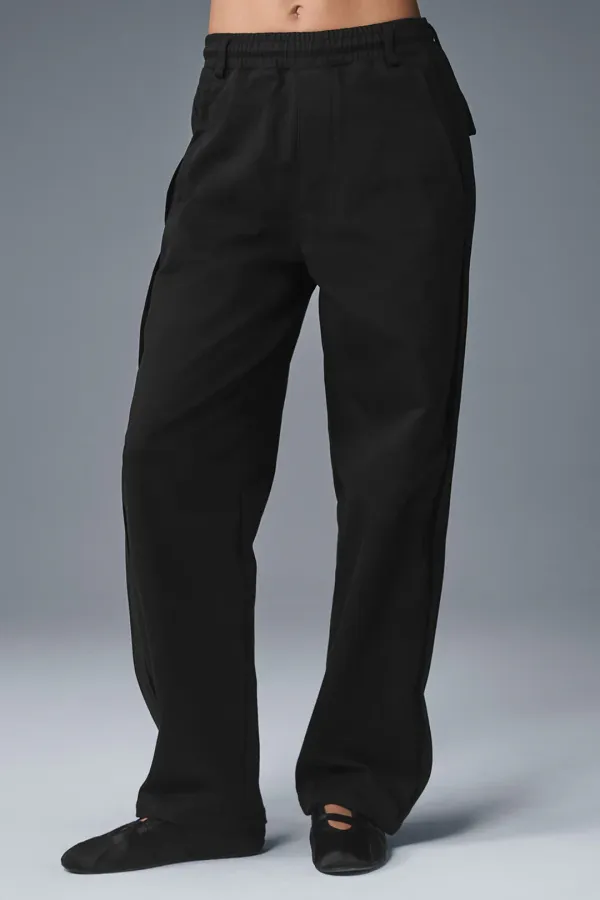 Edition Sueded Straight Leg Pant - Black