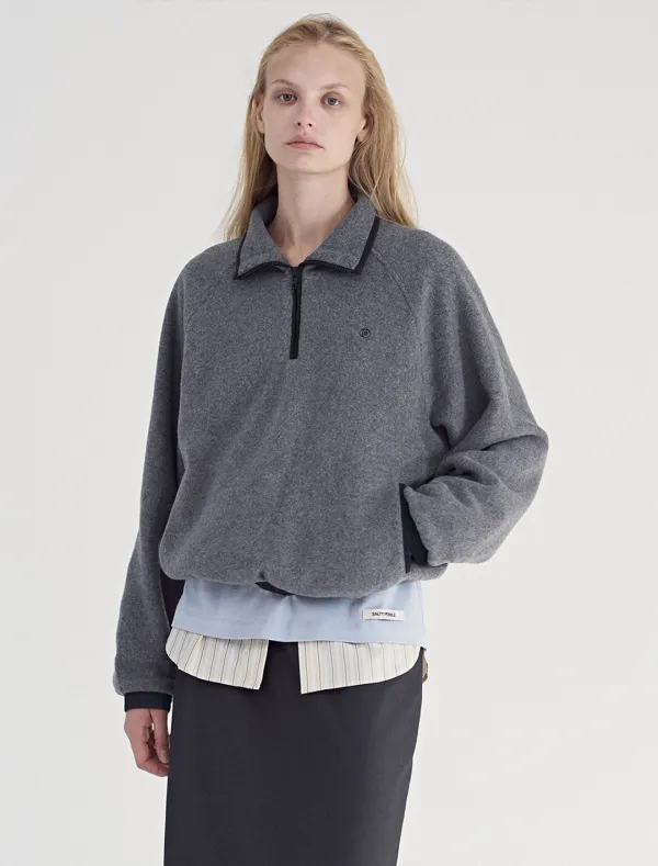 FLEECE HALF ZIP-UP [CHARCOAL]