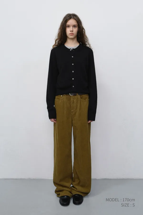 UNISEX CREWNECK KNIT CARDIGAN BLACK_UDSW6C101BK