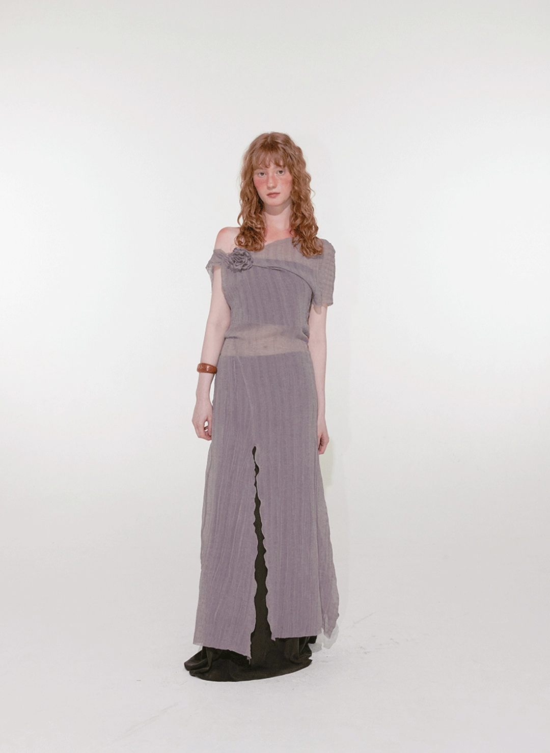 루루서울 Wave Sheer Dress (Brown) 상품 이미지 2
