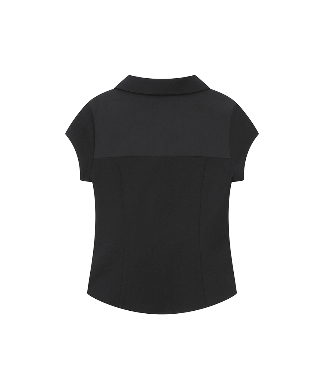 미세키서울 [레이 PICK] Diagonal placket layered shirt BLACK 상품 이미지 2