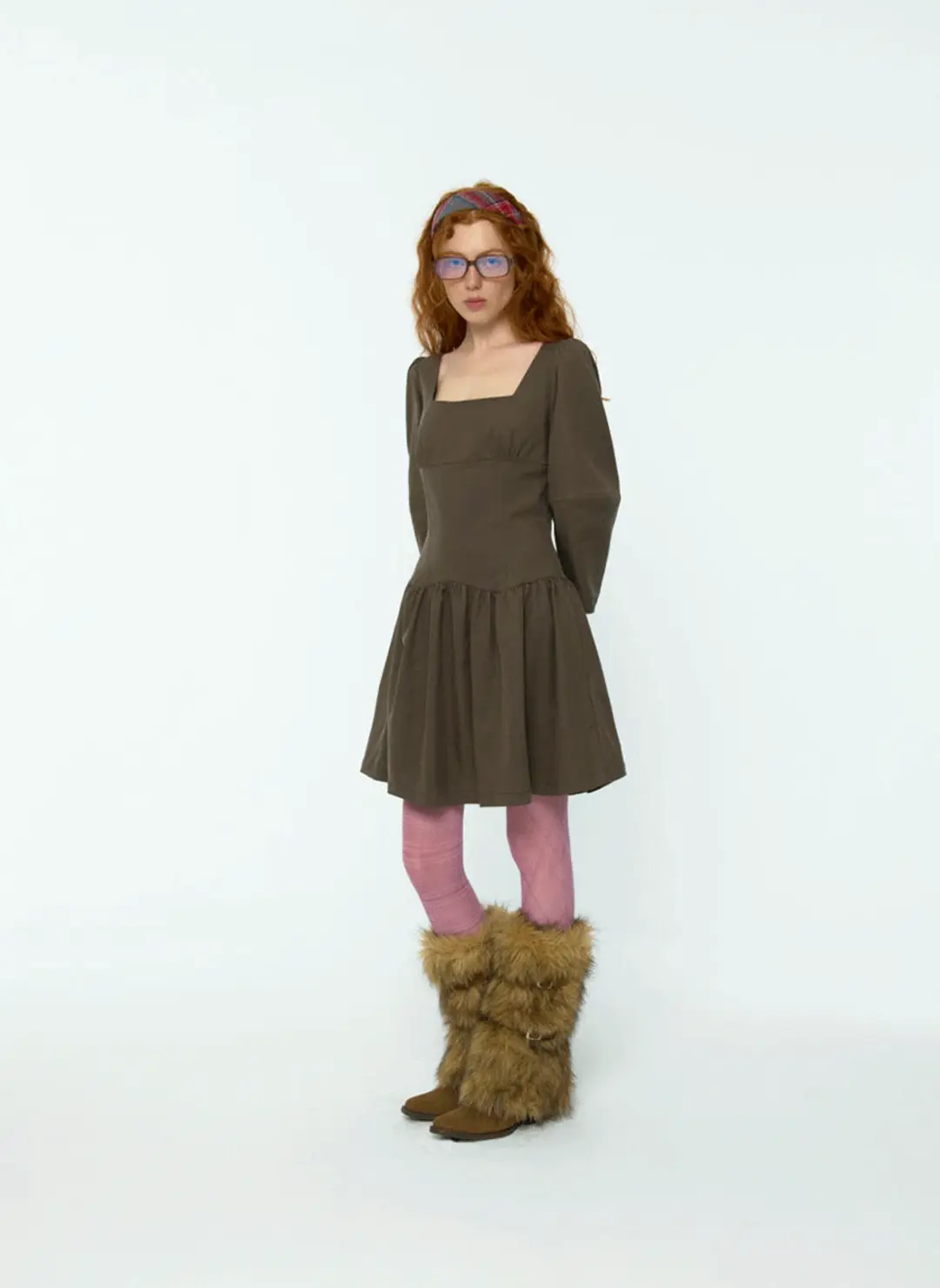루루서울 Ribbon Tie Classic Dress (Brown) 상품 이미지 2