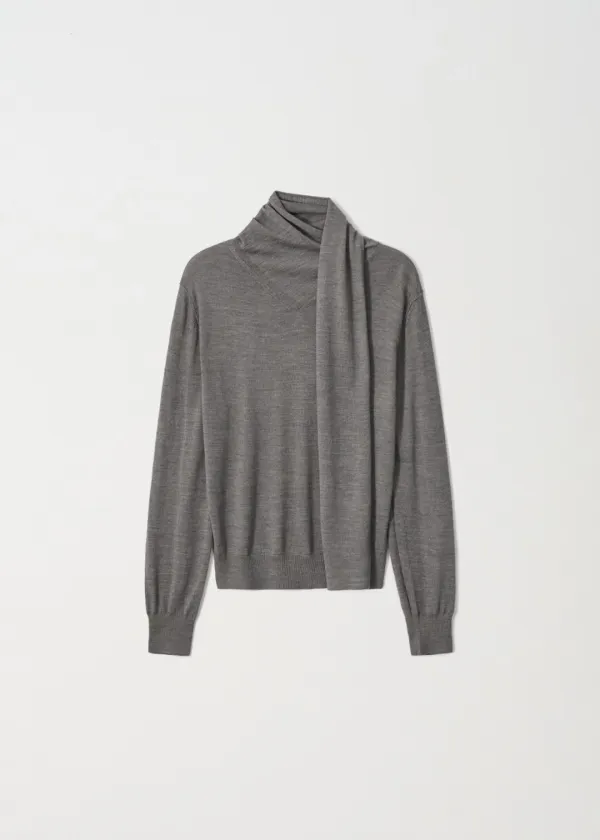 Tie Knit Blouse_Gray