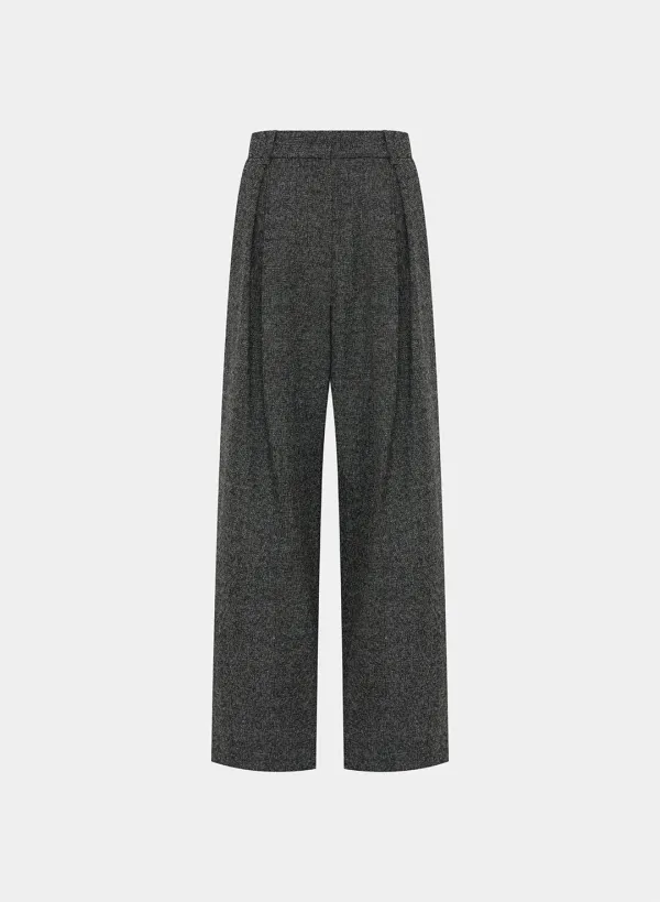 Edgar wool tweed pintuck wide PT
