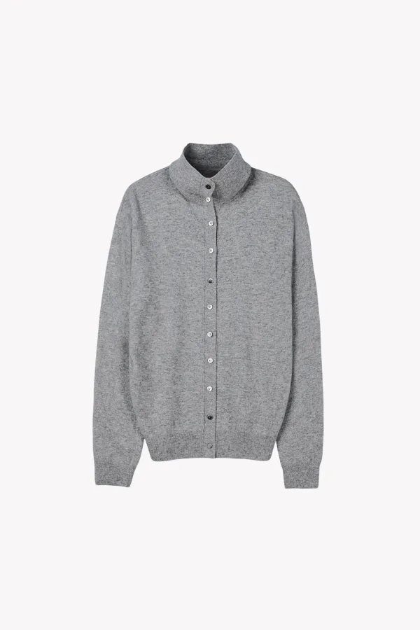 Rivel High Neck Cardigan (Gray)