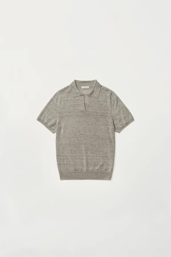 4TH / Loret polo knit top (Ash gray)