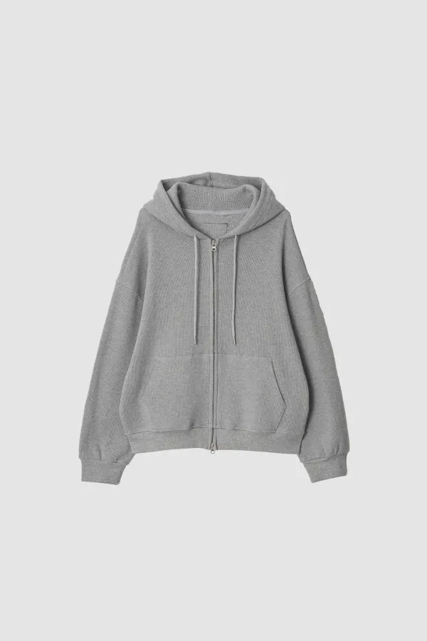 3rd) Honne Gray Waffle Hoodie Zip-Up