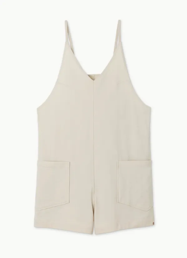 Tied pocket romper_Light Gray