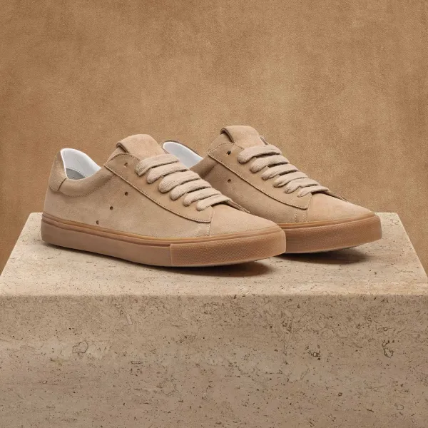 Men's Suede Retro Sneaker - Cappuccino