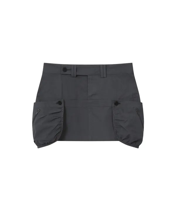 [레이 PICK] Shirring pocket mini skirt CHARCOAL