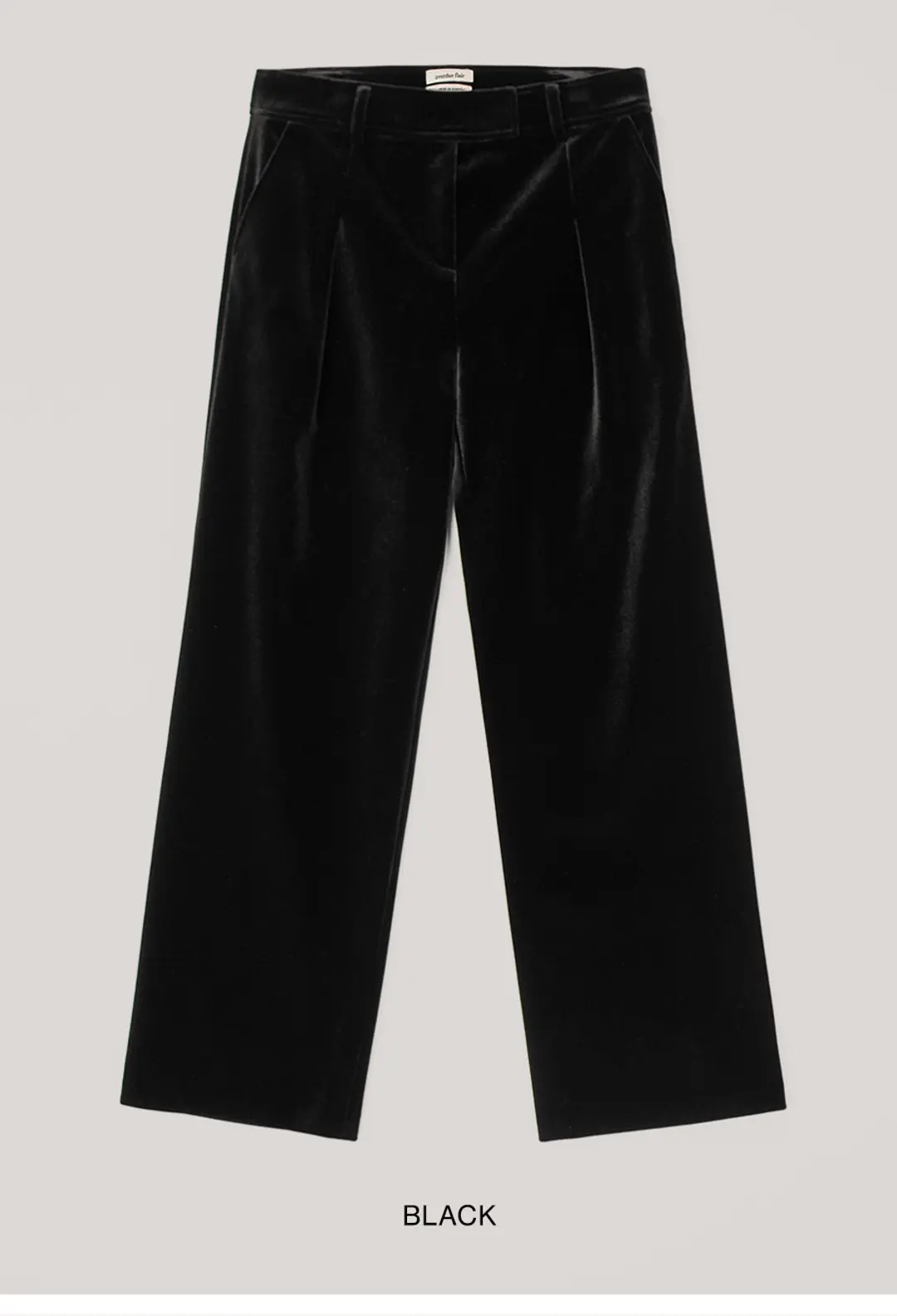 오버듀플레어 VELVET LOW WIDE PANTS_BLACK 상품 이미지 1