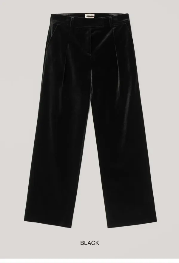 VELVET LOW WIDE PANTS_BLACK