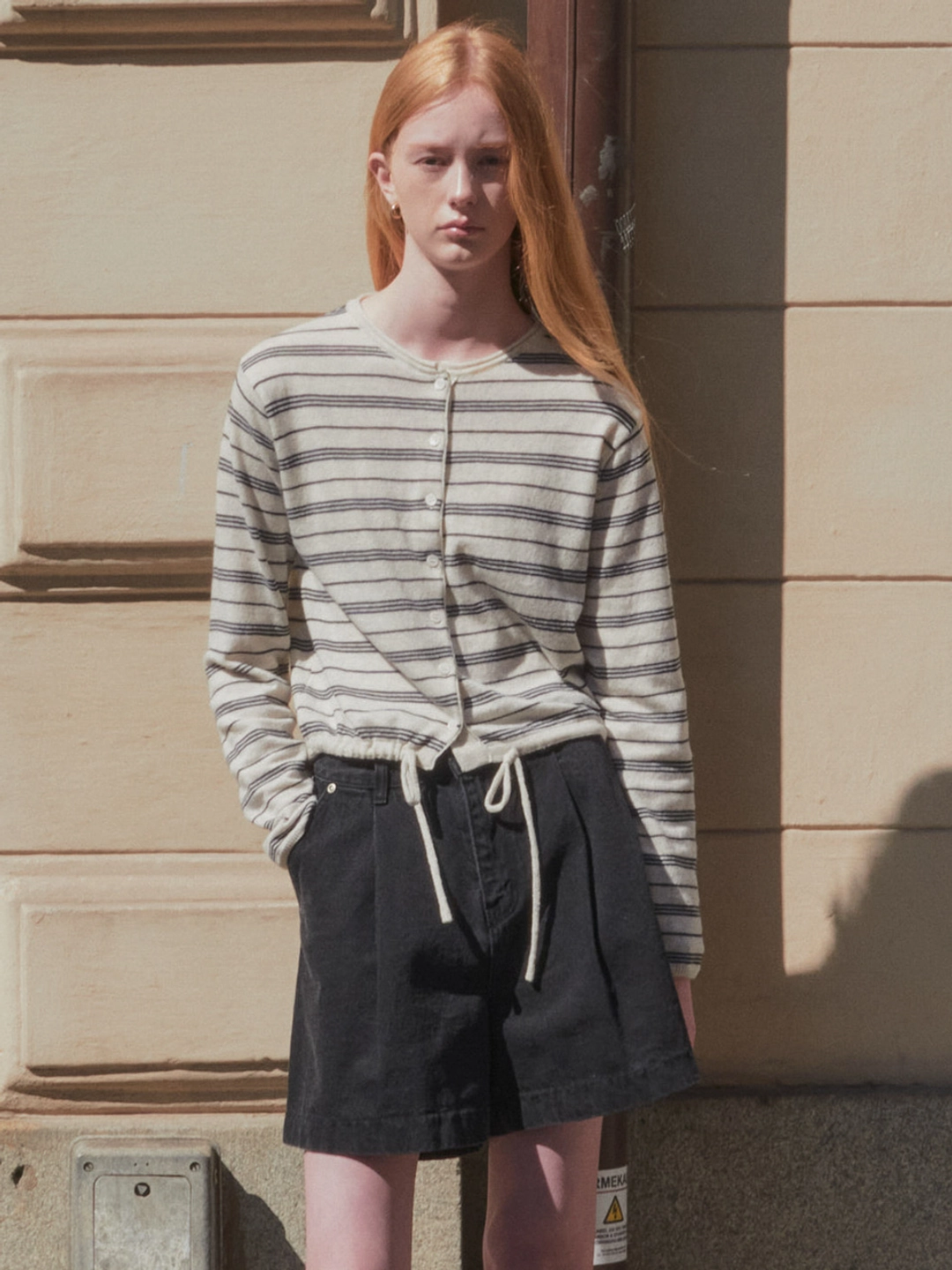 노운베러 Multi stripe string knit cardigan [KNFW01CD02]_Ivory 상품 이미지 2