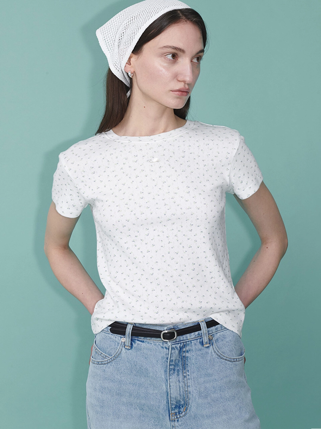 루에브르 Basic Eyelet Floral T-shirt SW5ME246-LC 상품 이미지 2