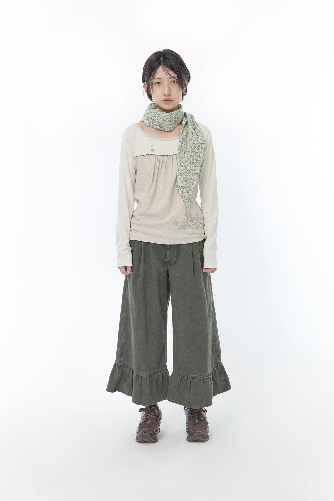 허그유어스킨 Nordic vacation henry neck T (Ivory) 상품 이미지 2