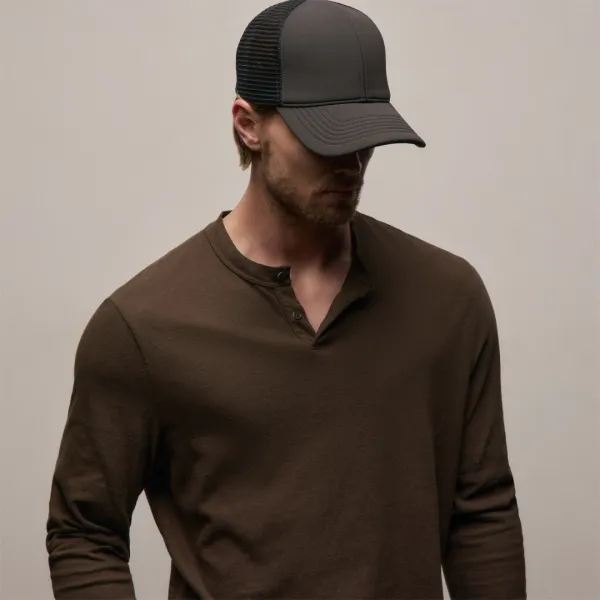 Slub Jersey Long Sleeve Henley - Porcupine