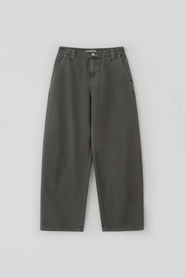 Curved Dyeing Denim Pants_Gray