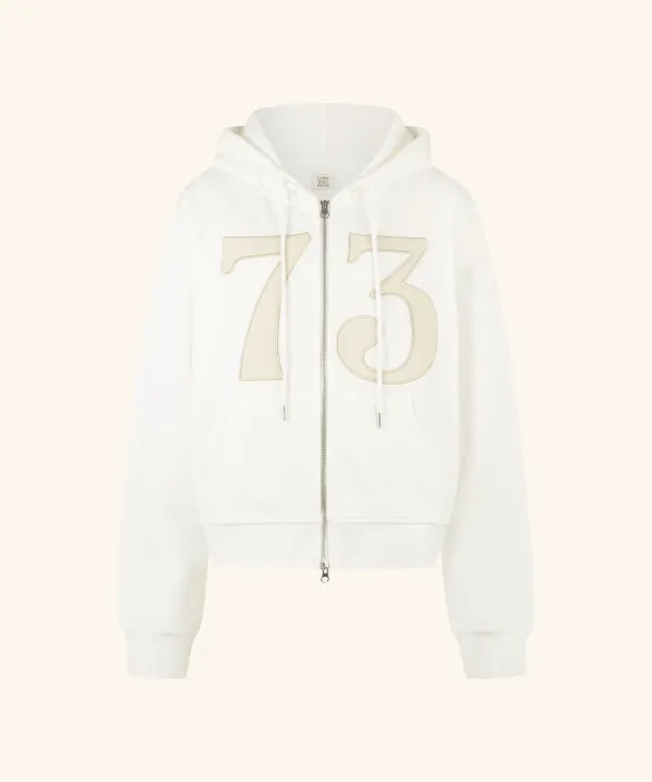 Letters 73 Cotton Hooded Zip-Up ( Ivory )