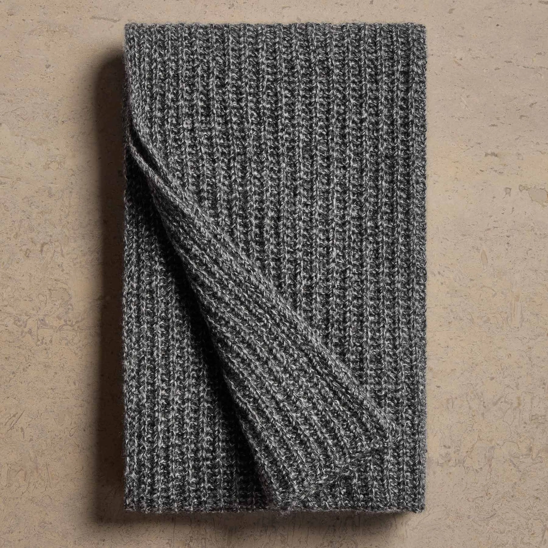 제임스펄스 Cashmere Silk Marl Scarf - Black Mix 상품 이미지 1
